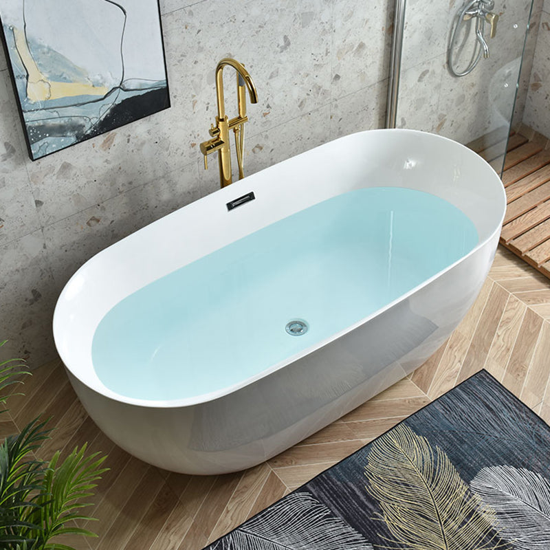 Antique Finish Stand Alone Bathtub Soaking Modern Oval Bath Tub