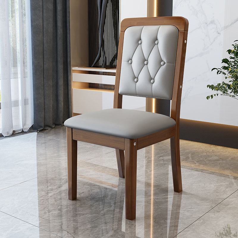 Modern Tufted Dining Chair Open Back Armless Chair for Dining Room