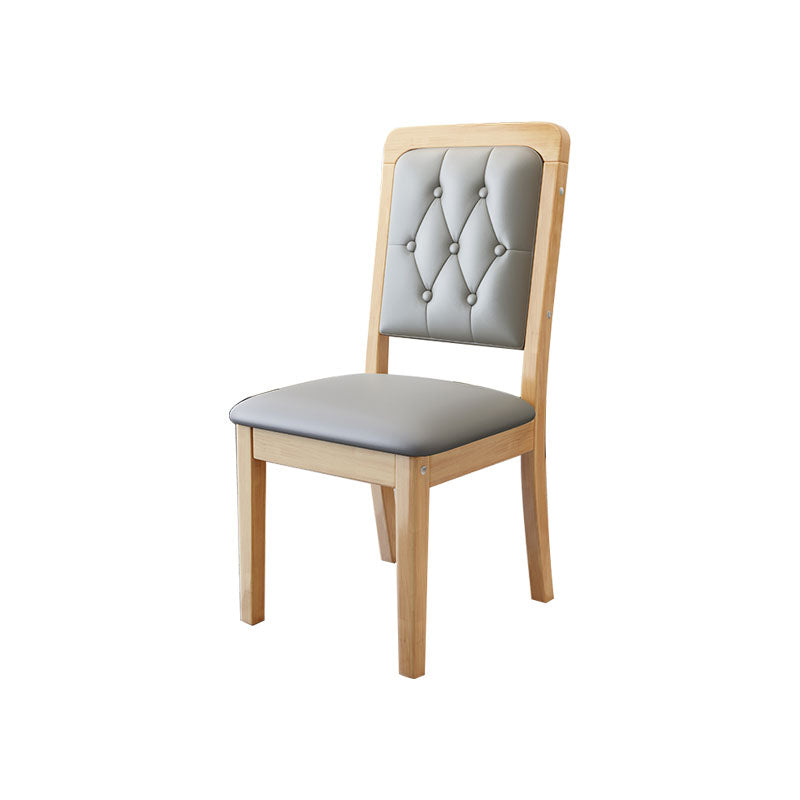 Modern Tufted Dining Chair Open Back Armless Chair for Dining Room