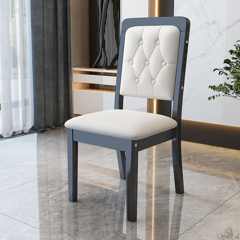 Modern Tufted Dining Chair Open Back Armless Chair for Dining Room