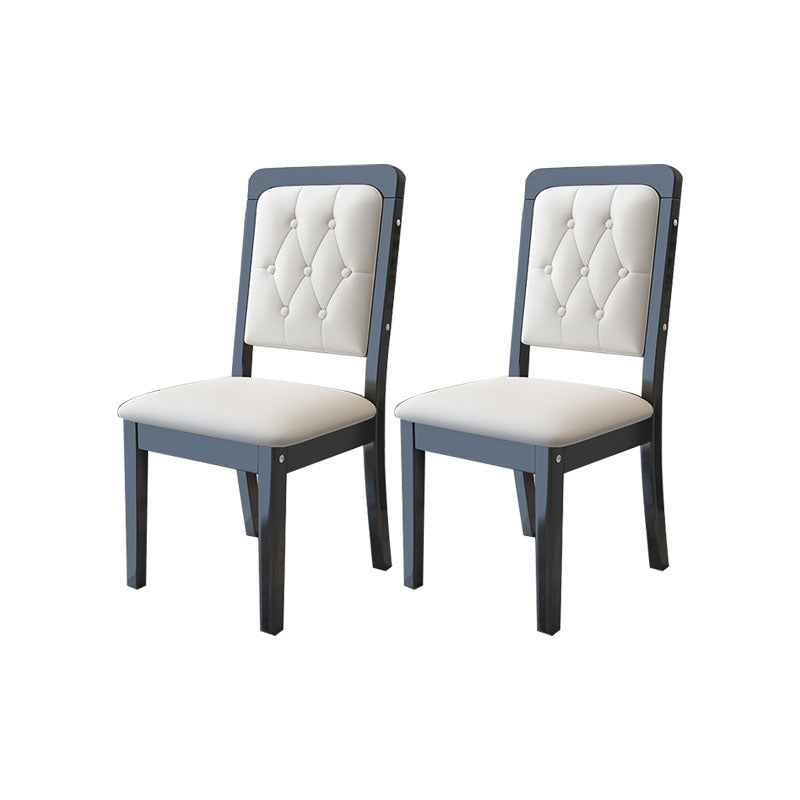Modern Tufted Dining Chair Open Back Armless Chair for Dining Room
