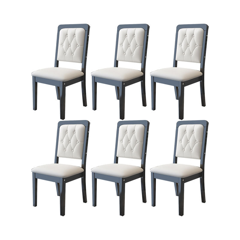 Modern Tufted Dining Chair Open Back Armless Chair for Dining Room