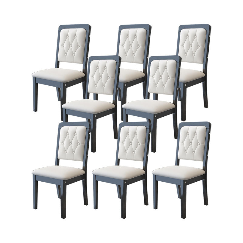 Modern Tufted Dining Chair Open Back Armless Chair for Dining Room