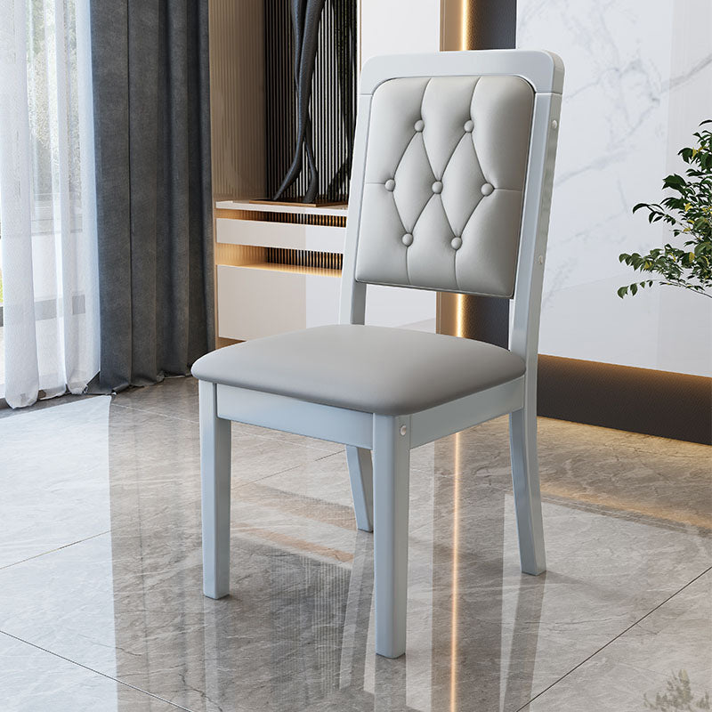 Modern Tufted Dining Chair Open Back Armless Chair for Dining Room