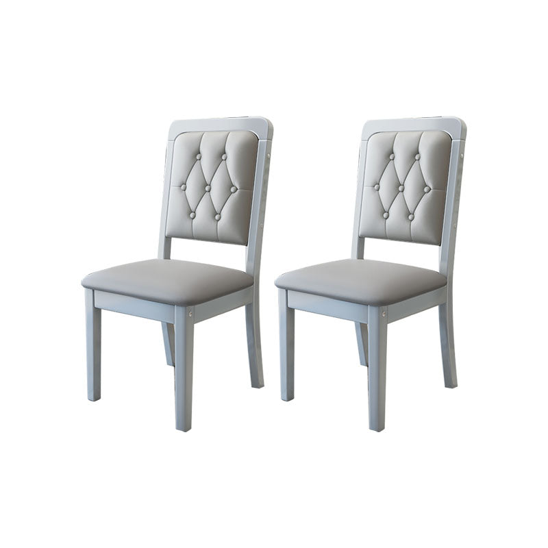 Modern Tufted Dining Chair Open Back Armless Chair for Dining Room