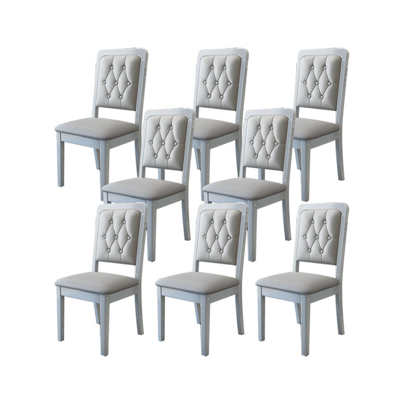 Modern Tufted Dining Chair Open Back Armless Chair for Dining Room