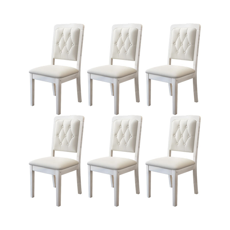Modern Tufted Dining Chair Open Back Armless Chair for Dining Room