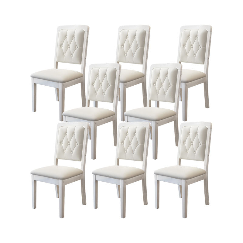 Modern Tufted Dining Chair Open Back Armless Chair for Dining Room