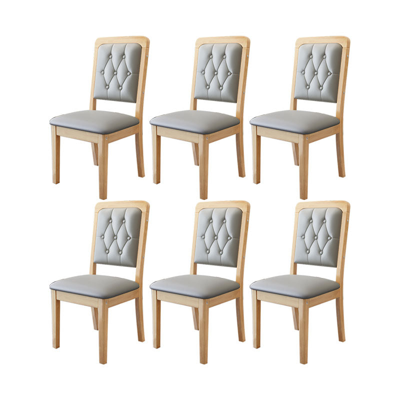 Modern Tufted Dining Chair Open Back Armless Chair for Dining Room