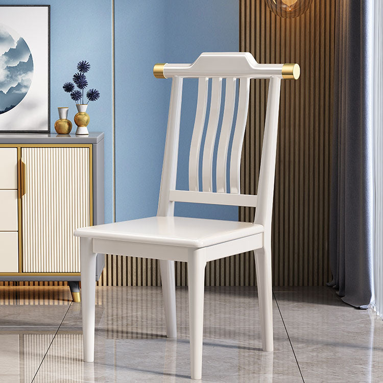 Industrial Kitchen Dining Chair Solid Wood Slat Back Armless Chair
