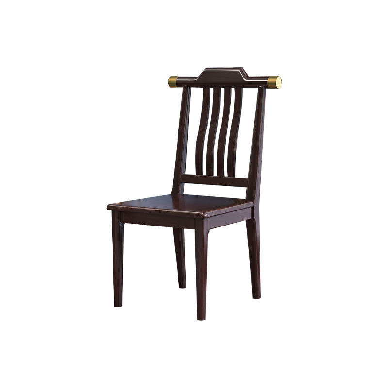Industrial Kitchen Dining Chair Solid Wood Slat Back Armless Chair