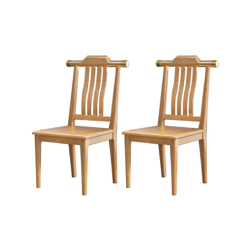 Industrial Kitchen Dining Chair Solid Wood Slat Back Armless Chair