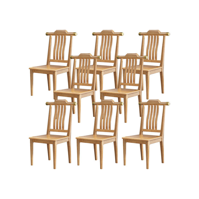 Industrial Kitchen Dining Chair Solid Wood Slat Back Armless Chair