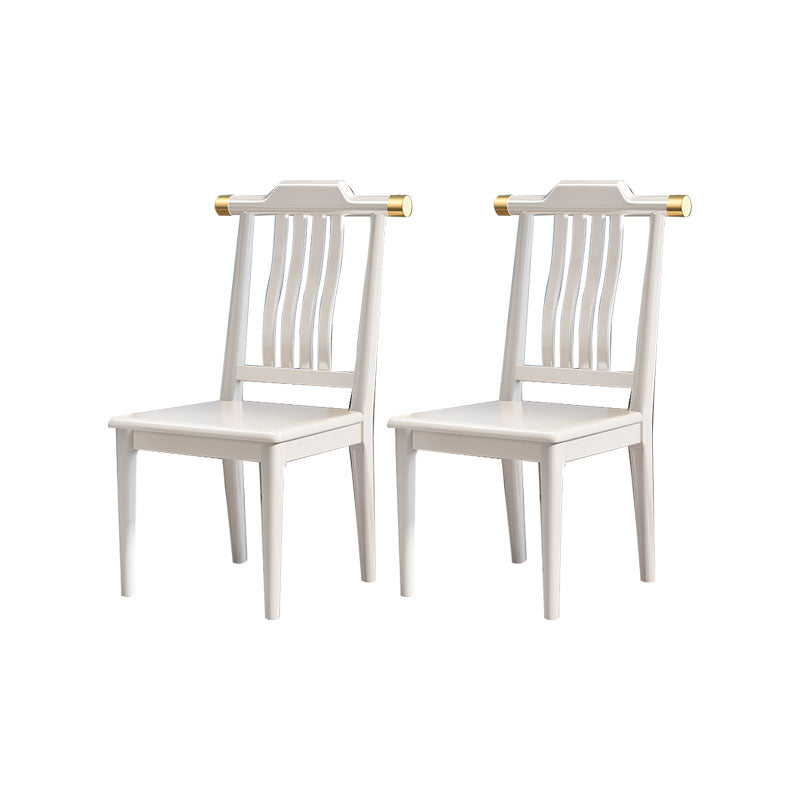 Industrial Kitchen Dining Chair Solid Wood Slat Back Armless Chair