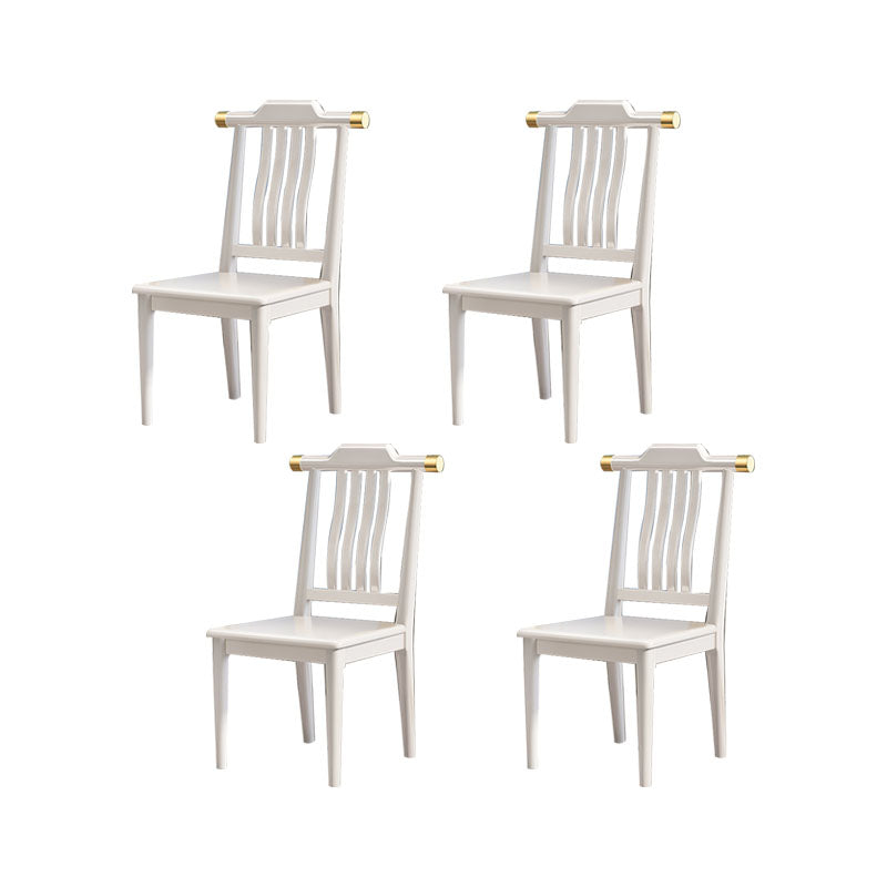 Industrial Kitchen Dining Chair Solid Wood Slat Back Armless Chair
