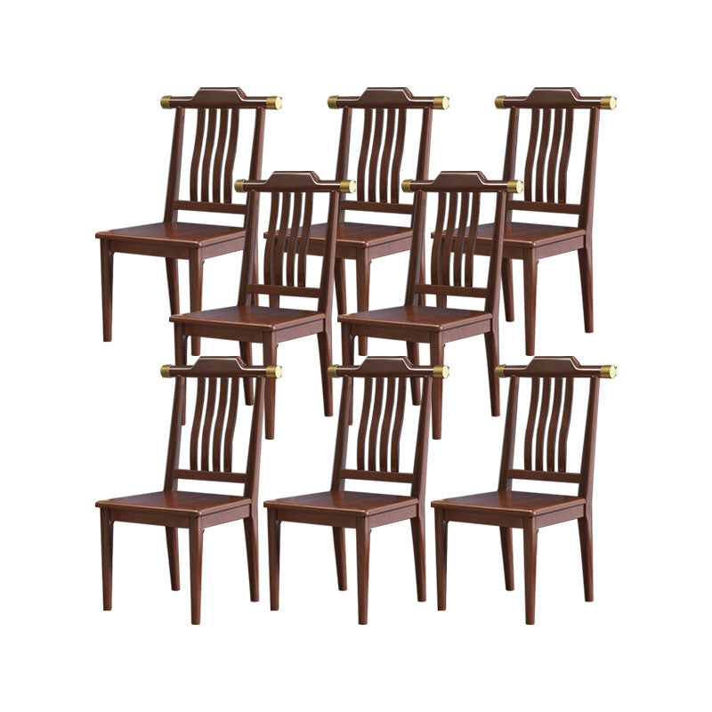 Industrial Kitchen Dining Chair Solid Wood Slat Back Armless Chair