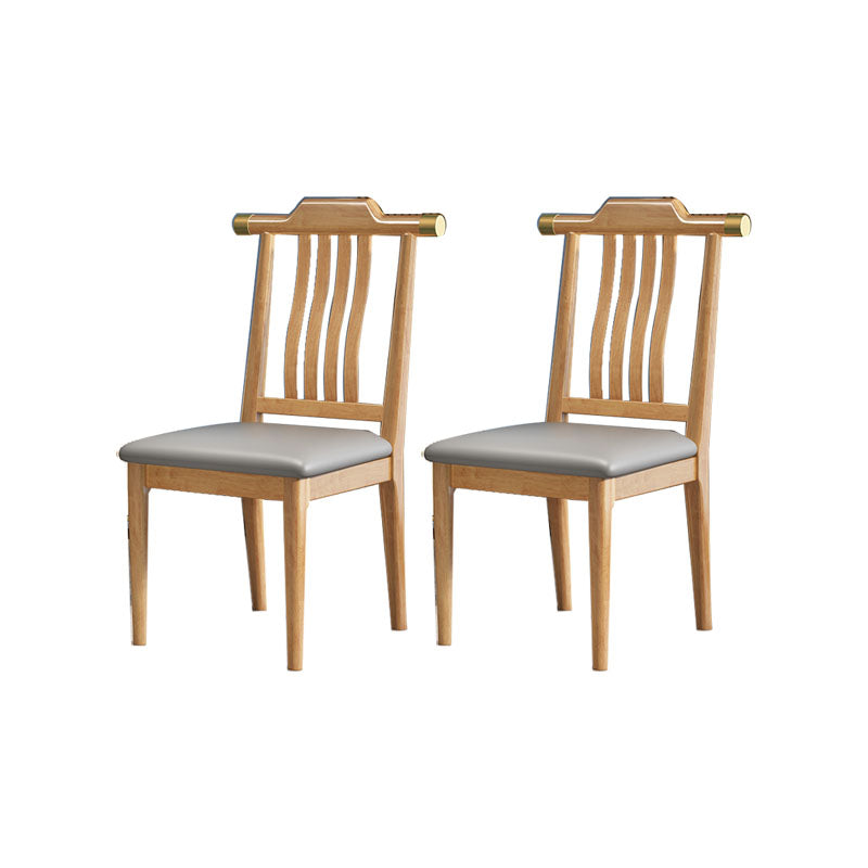 Industrial Kitchen Dining Chair Solid Wood Slat Back Armless Chair