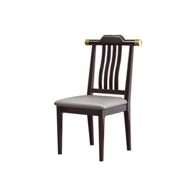 Industrial Kitchen Dining Chair Solid Wood Slat Back Armless Chair