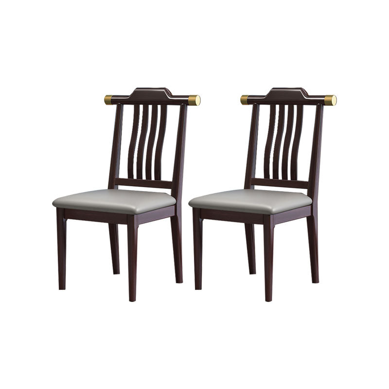 Industrial Kitchen Dining Chair Solid Wood Slat Back Armless Chair