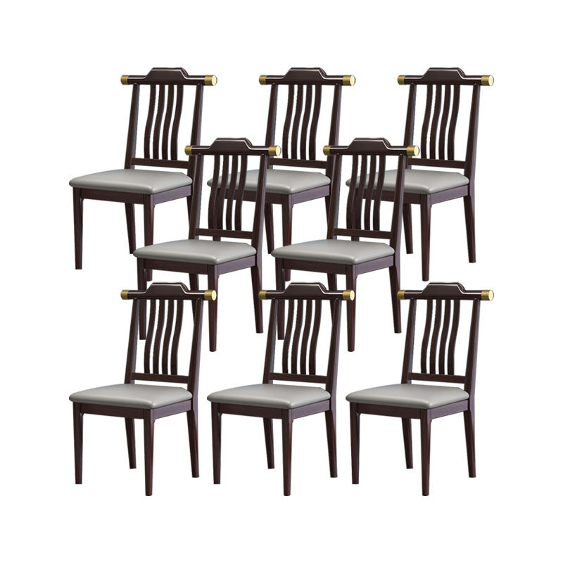 Industrial Kitchen Dining Chair Solid Wood Slat Back Armless Chair