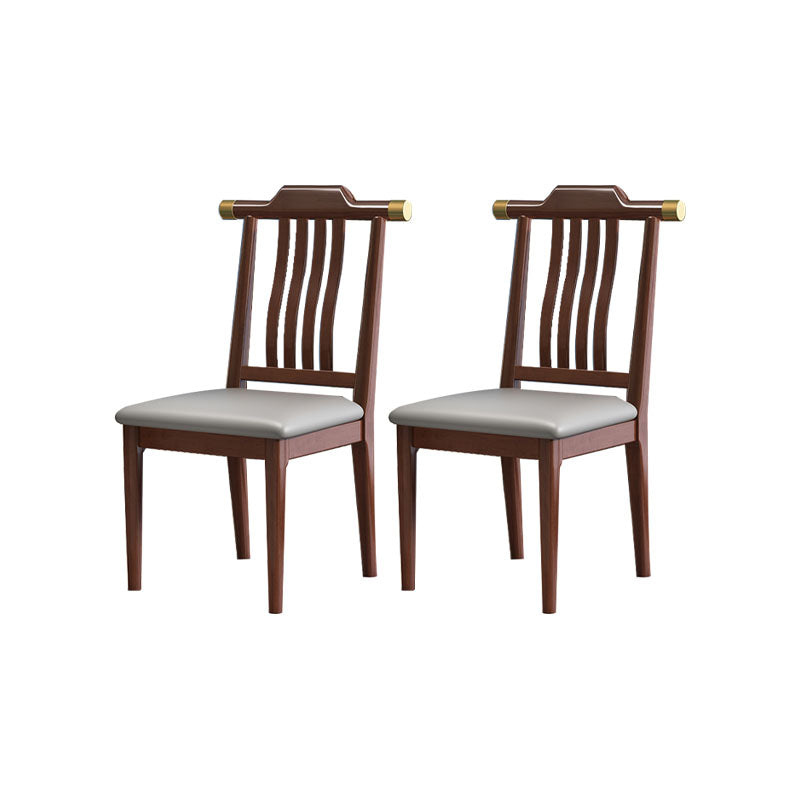 Industrial Kitchen Dining Chair Solid Wood Slat Back Armless Chair