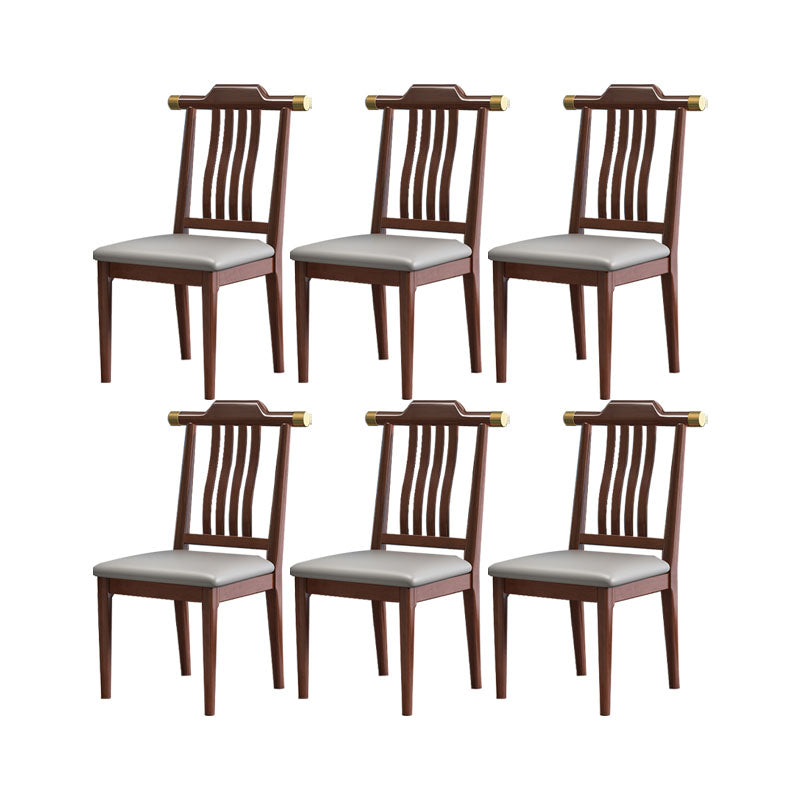 Industrial Kitchen Dining Chair Solid Wood Slat Back Armless Chair