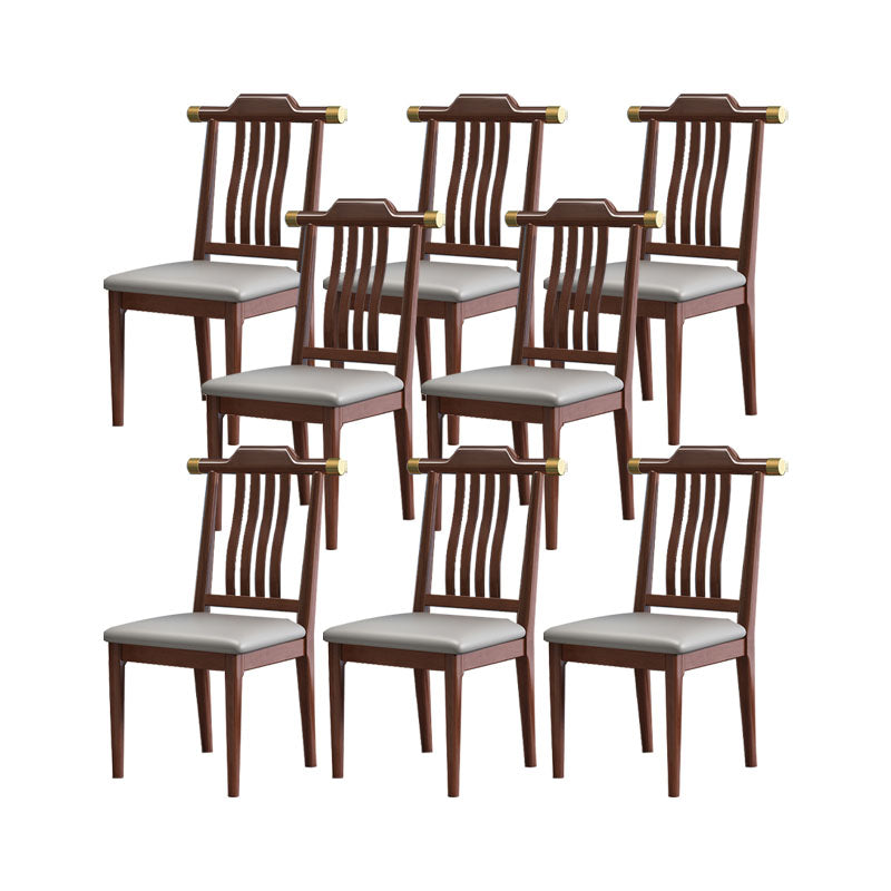 Industrial Kitchen Dining Chair Solid Wood Slat Back Armless Chair