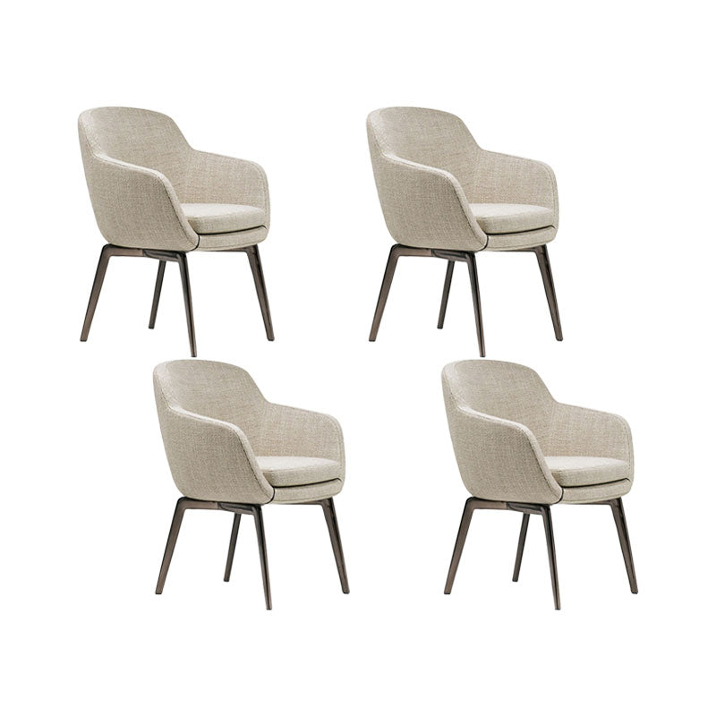 Upholstered Kitchen Dining Chairs Industrial Style Dining Chair with Black Legs