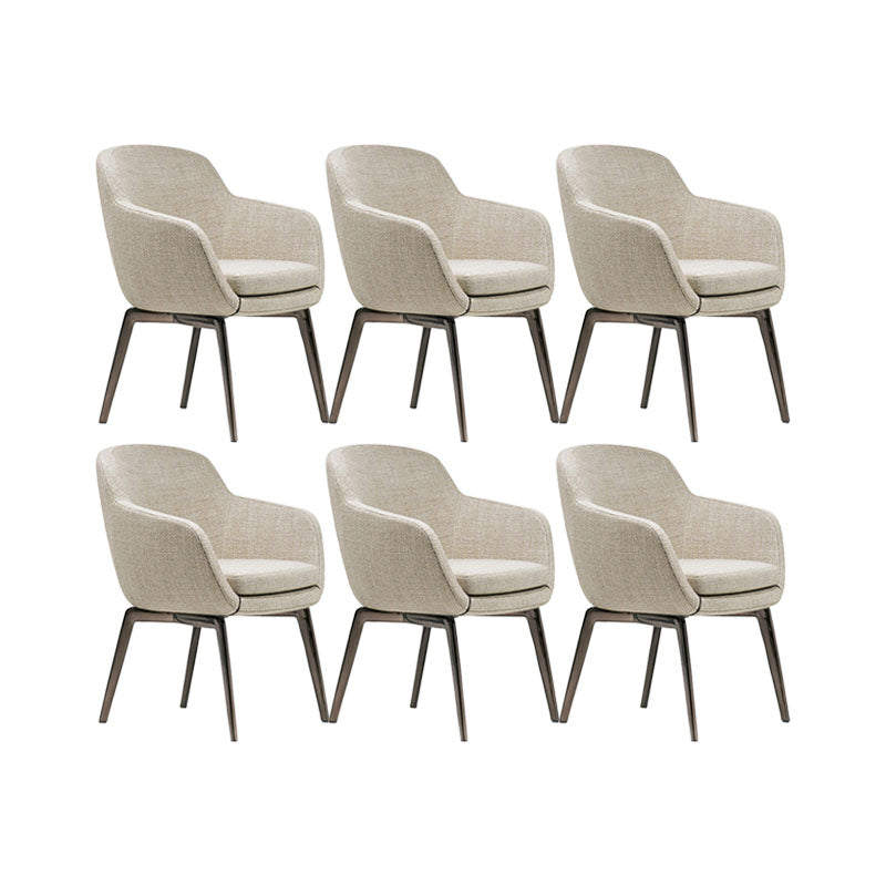 Upholstered Kitchen Dining Chairs Industrial Style Dining Chair with Black Legs