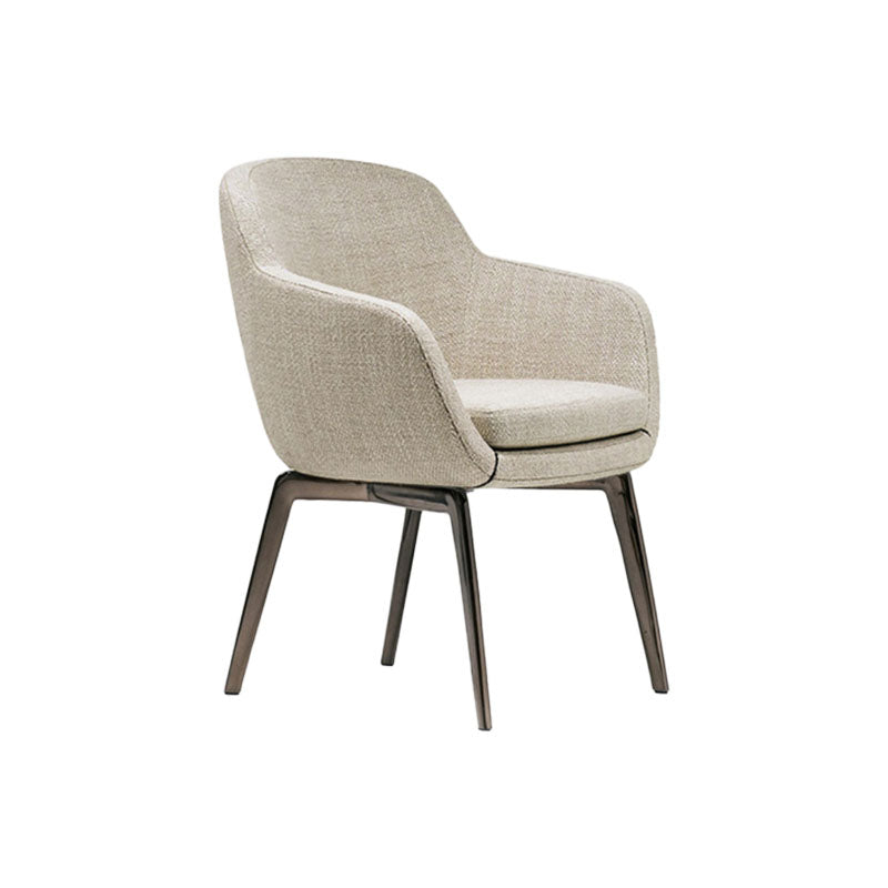 Upholstered Kitchen Dining Chairs Industrial Style Dining Chair with Black Legs