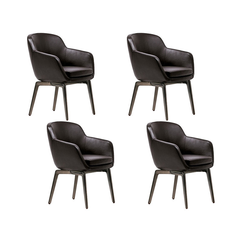 Upholstered Kitchen Dining Chairs Industrial Style Dining Chair with Black Legs