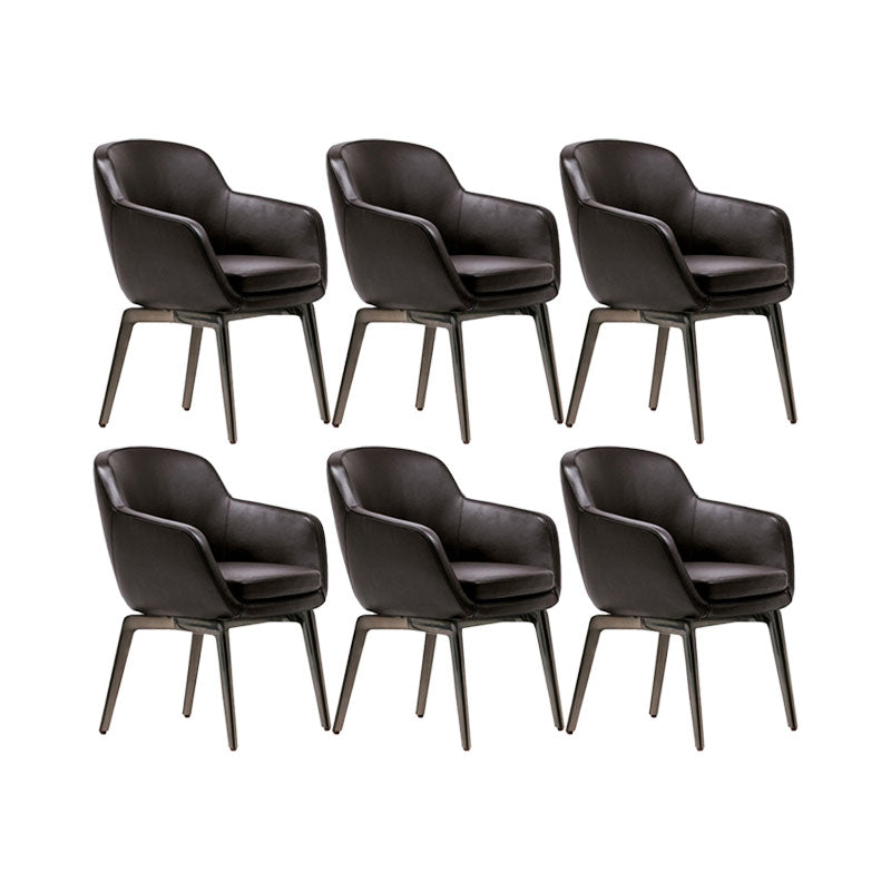 Upholstered Kitchen Dining Chairs Industrial Style Dining Chair with Black Legs