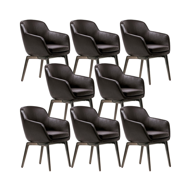 Upholstered Kitchen Dining Chairs Industrial Style Dining Chair with Black Legs