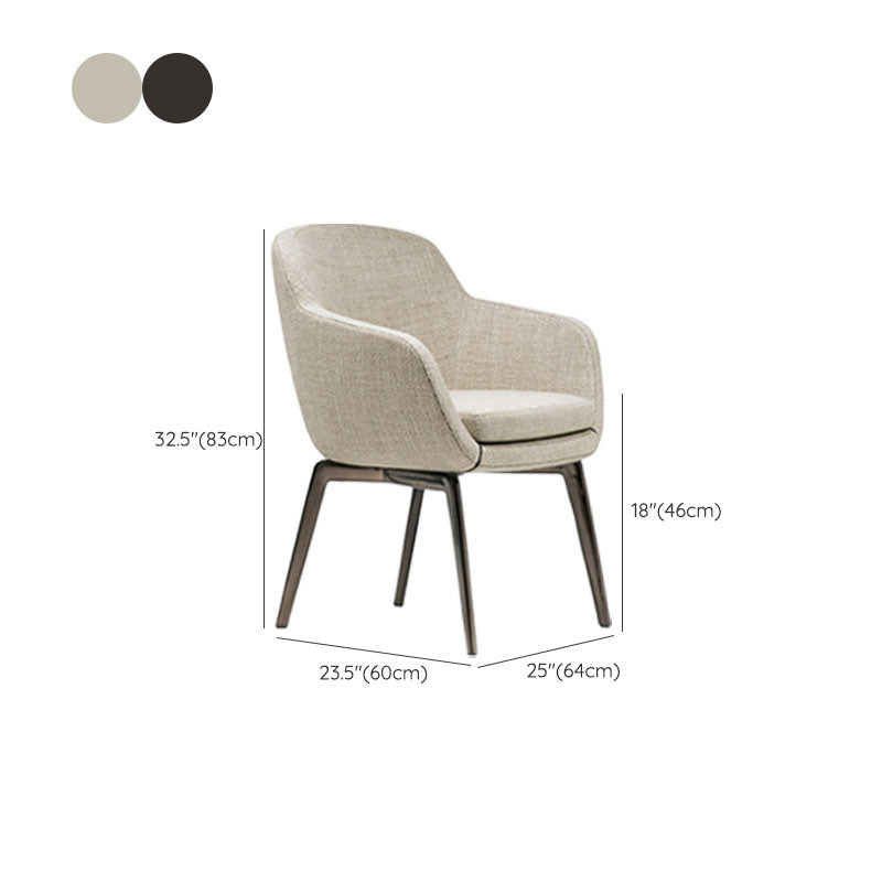 Upholstered Kitchen Dining Chairs Industrial Style Dining Chair with Black Legs