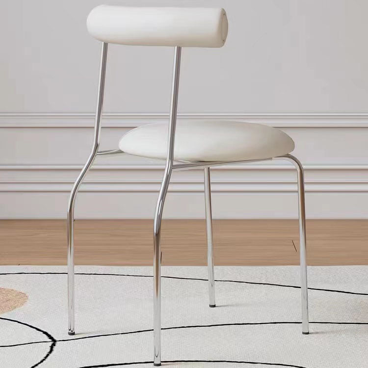 Contemporary Armless Dining Chair Home Silver Leg Dining Chair
