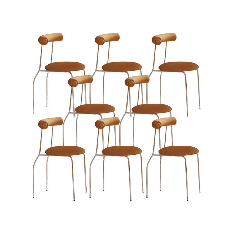 Contemporary Armless Dining Chair Home Silver Leg Dining Chair