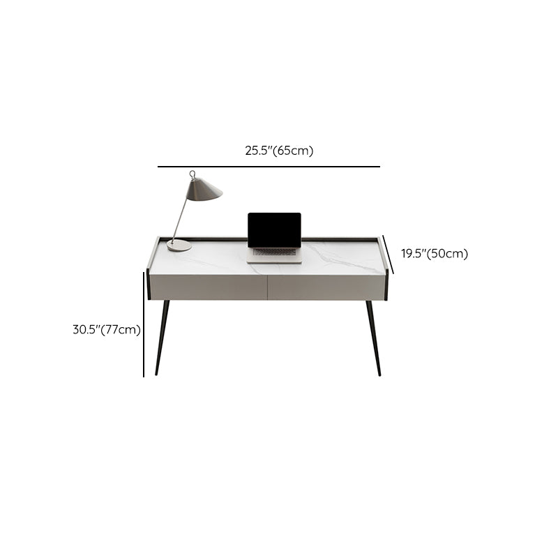 Modern Style Stone Task Desk Rectangular Shape Office Desk with Black