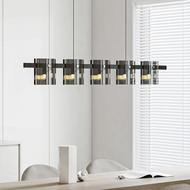 5/6-Light Modernism Black Ceiling Light LED Island Lighting for Dining Table