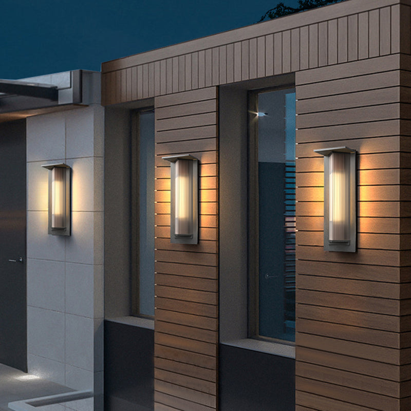 Contemporary Wall Sconce Black Outdoor Wall Light Fixture with Metal