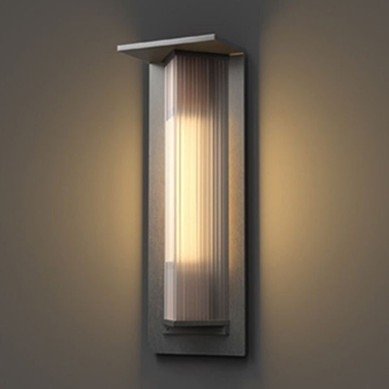 Contemporary Wall Sconce Black Outdoor Wall Light Fixture with Metal