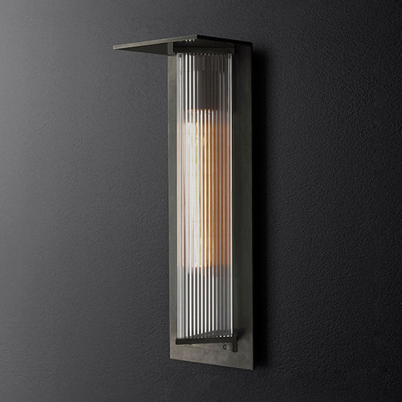 Contemporary Wall Sconce Black Outdoor Wall Light Fixture with Metal