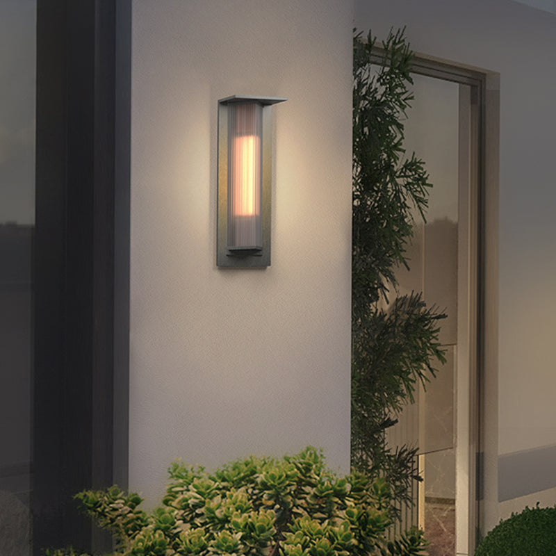 Contemporary Wall Sconce Black Outdoor Wall Light Fixture with Metal