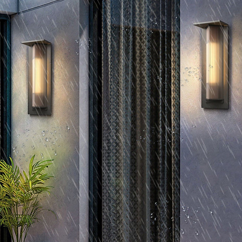 Contemporary Wall Sconce Black Outdoor Wall Light Fixture with Metal