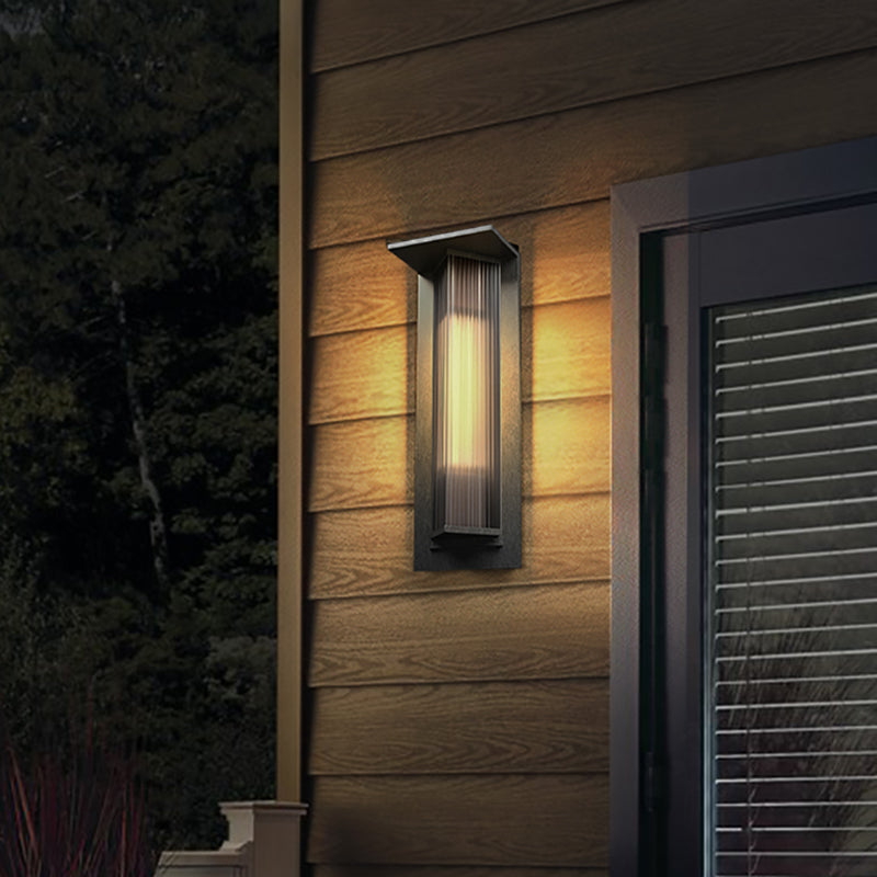 Contemporary Wall Sconce Black Outdoor Wall Light Fixture with Metal