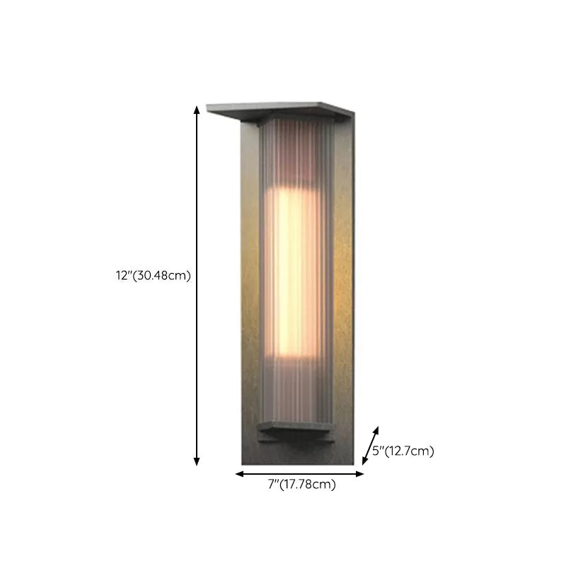 Contemporary Wall Sconce Black Outdoor Wall Light Fixture with Metal
