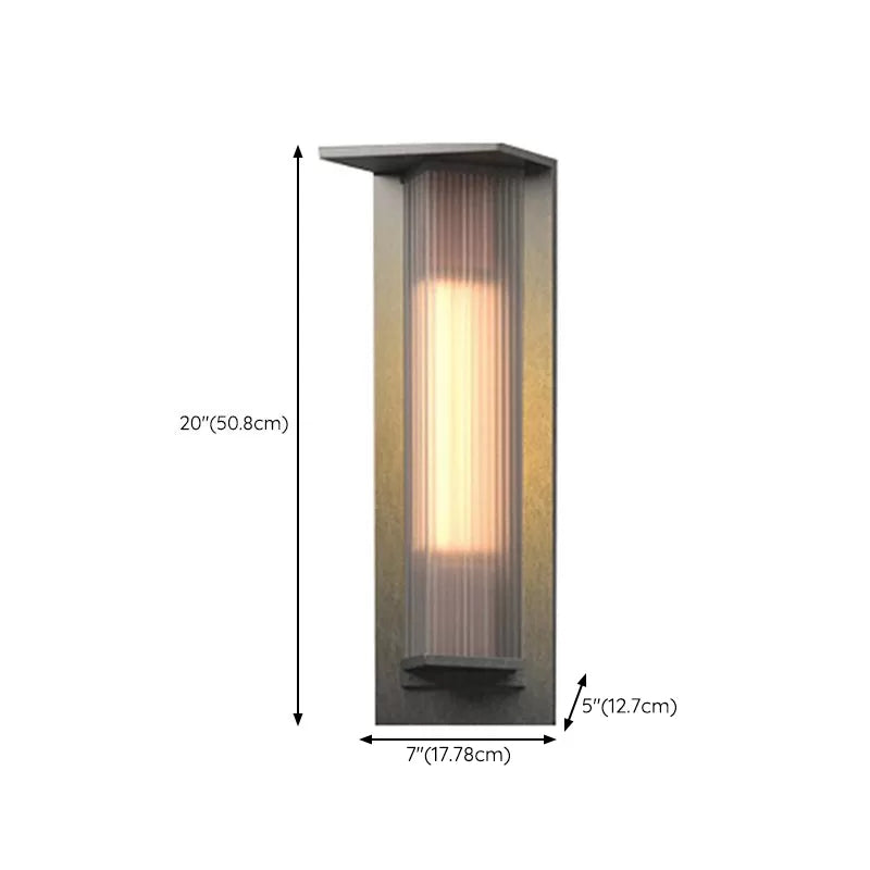 Contemporary Wall Sconce Black Outdoor Wall Light Fixture with Metal