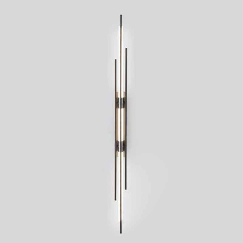 Solid Brass Linear Wall Sconce in Black / Gold Finish LED Wall Light