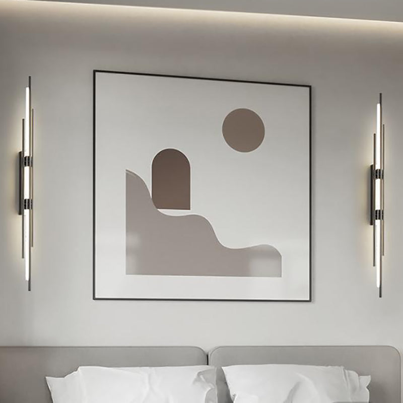 Solid Brass Linear Wall Sconce in Black / Gold Finish LED Wall Light