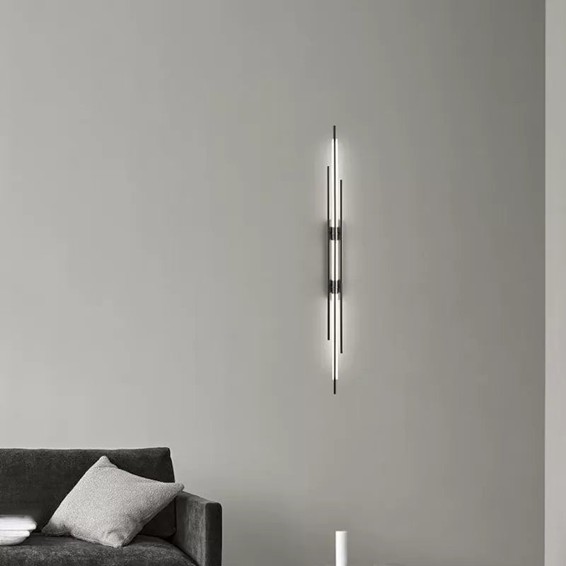 Solid Brass Linear Wall Sconce in Black / Gold Finish LED Wall Light