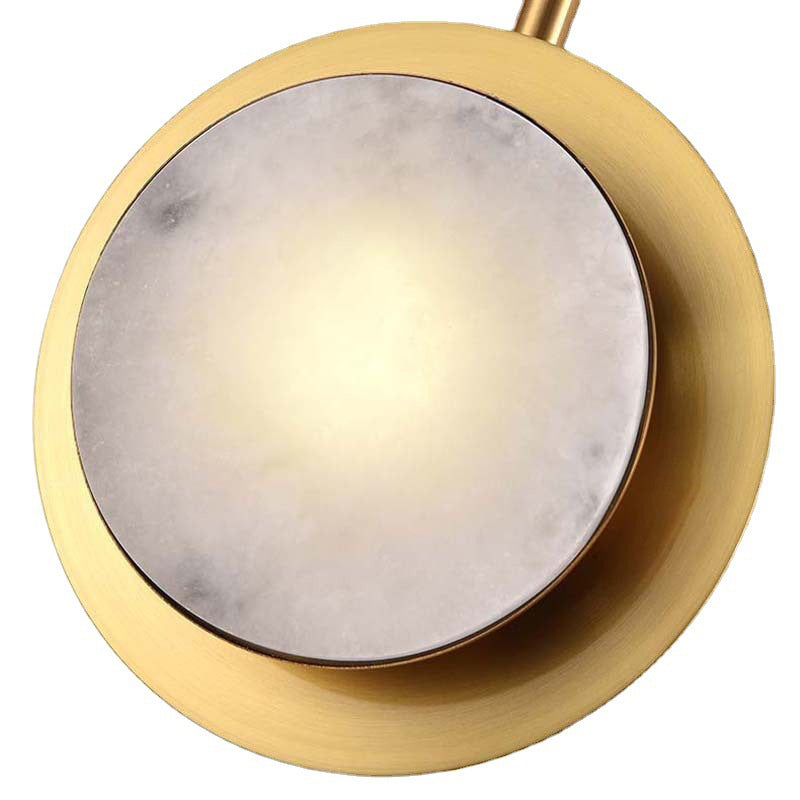 Gold LED Wall Sconce 1 - Light Brass and Stone Modern Wall Armed Sconce